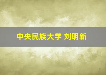 中央民族大学 刘明新